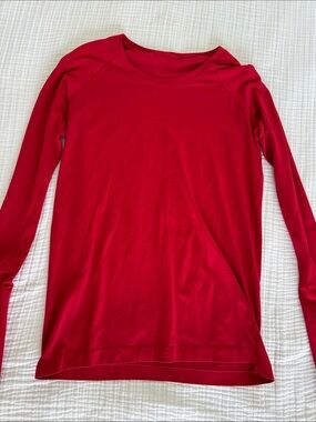 lululemon athletica Red Long-Sleeve Crew Top